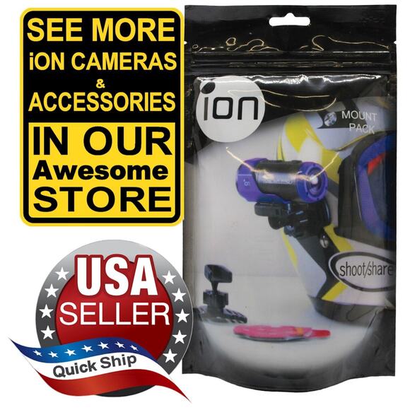 iON Shoot n Share Camera Suction Helmet Mount Pack 5007 • Bike & Motorcycle Kit - Picture 1 of 6